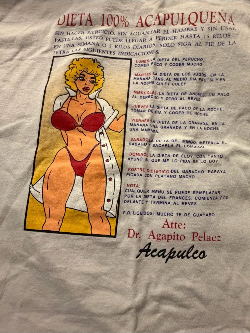 Vintage Acapulco Girl Diet tee Size Large